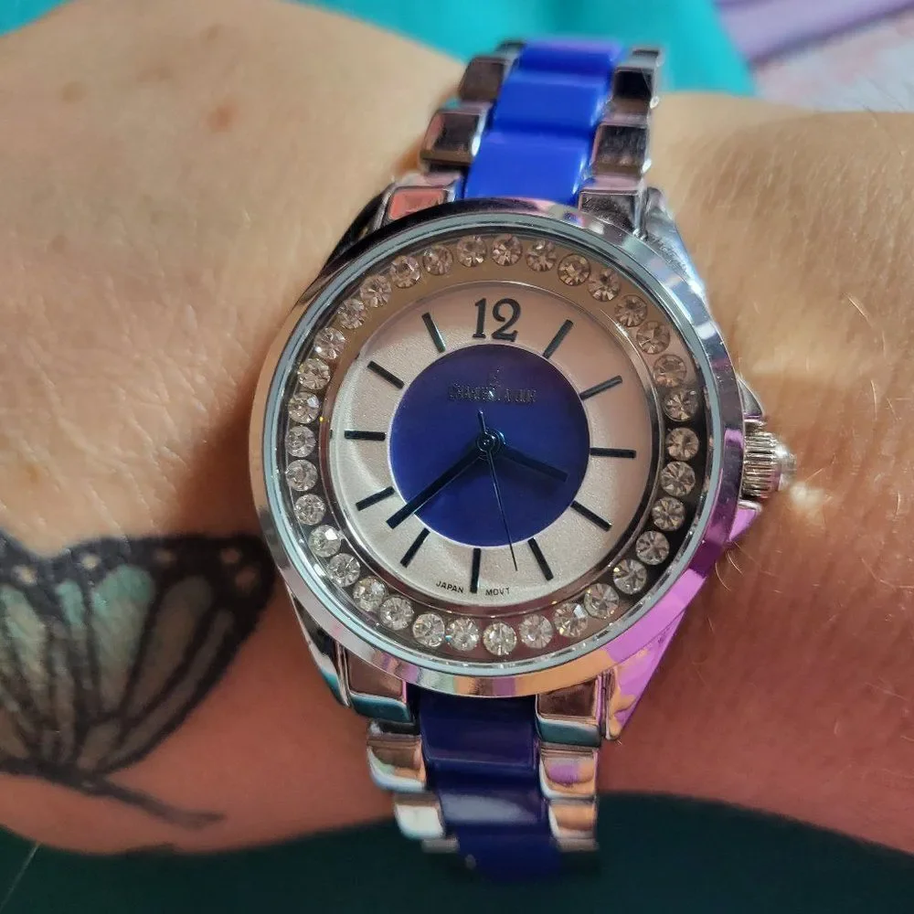 Charles Latour crystal Swarovski watch Blue